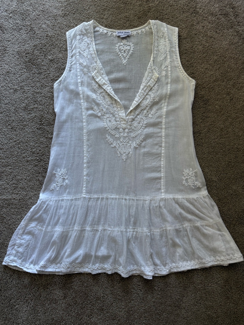 Juliet Dunn White Silk Tunic